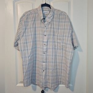 Vintage Arnold Palmer Men's Plaid Short Sleeve Shirt SZ XL 17-17 1/2